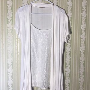 White one piece blouse set